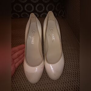 Chanel CC Patent Leather Heels Size 7
